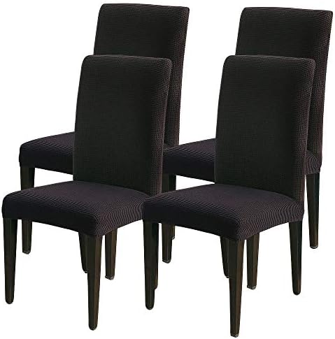 JuneJour 1/2/4/6 Chair Covers for Dining Room Elastic Stretch Removable Washable Chair Protective Covers Dining Chair Slipcovers Elastic Chair Protector for Office, Home Decor
