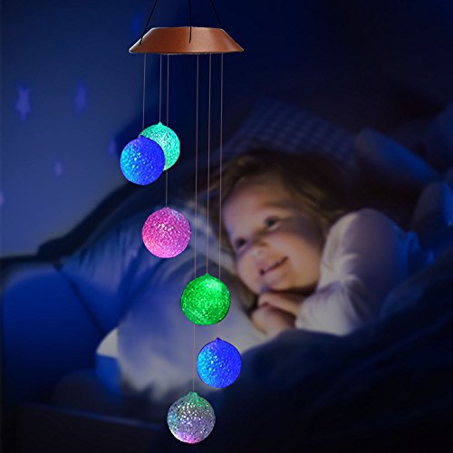 image for Joynic Solar Wind Chime – Waterproof LED Color – Changing Light Po