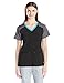 Carhartt Women's Cross-Flex Mulit Color Knit Mix V Neck Scrub Top, Black, X-Large