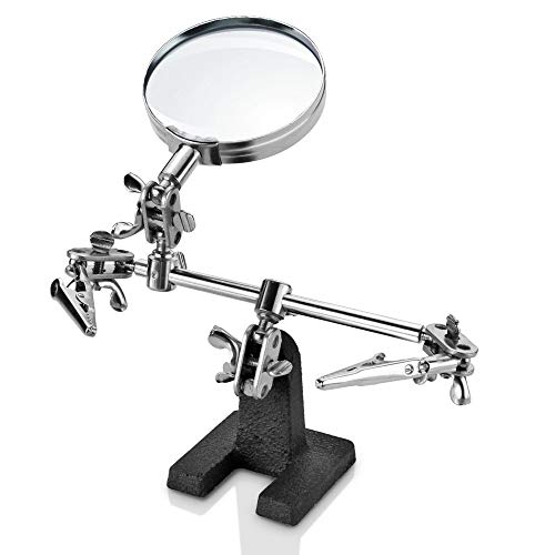 image for TENINYU Helping 3rd Hand Magnifier Tool Soldering Iron Base Stand with