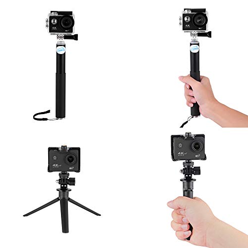 iGANK Selfie Stick Extendable Monopod Pole Hand Grip with Mini Tripod Mount Stand for Gopro Hero 6, Gopro Hero(2018), Hero 5 4, Session, AKASO, Xiaomi Yi Action Cameras and Compact Cameras, ST301