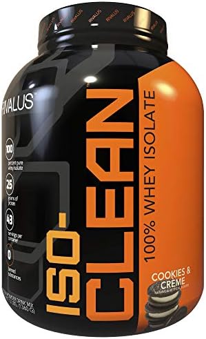 Rivalus Iso-Clean Cookies and Creme, 3 Pound - Instantized Whey Protein Isolate - 100% Whey Protein Isolate, 0 g Lactose, Gluten, or Fat, Zero Banned Substances, Made in USA