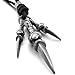INBLUE Men,Women's Alloy Genuine Leather Pendant Necklace Silver Tone Black Dragon Claw Adjustable 16~26 Inch Chain