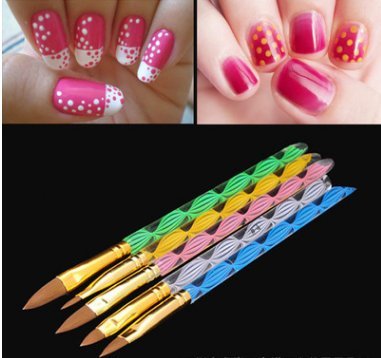 SCASTOE 1Set Acrylic Nail Art Brushes UV Gel Carving Liquid Powder DIY Pen No.4/6/8/10/12