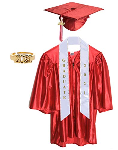 Medium Red Shiny Child Graduation Cap 