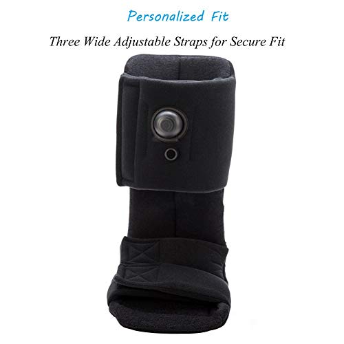 Plantar Fasciitis Night Splint, Adjustable Soft Medical Pneumatic Brace Boot for Pain Relief Large & Black - Thumbnail 3