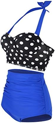 SHENGFAN Womens Vintage Underwire High Waisted Swimsuit Two-Piece Bathing Suits Polka Dot Bikini