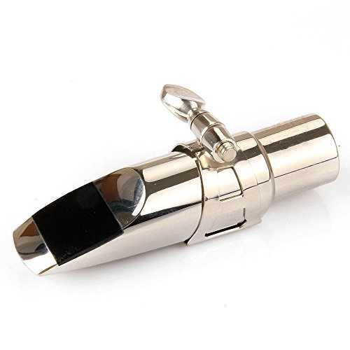 image for Aibay Bb Soprano Saxophone Metal Mouthpiece with Cap and Ligature Size