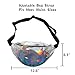 MOUNCHAIN Waist Packs by Women's Shiny Laser Holographic Waist Fanny Packs with Adjustable Waistband-Smartphone Money Coins Keys Passport Holder Silver