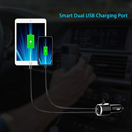 VOGEK Bluetooth FM Transmitter Car, Air Vent Wireless Bluetooth 4.2 FM Radio Transmitter Adapter Car Kit Handsfree Calling Dual USB Car Charging Port Mobile Audio Devices