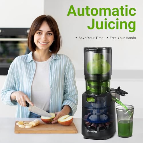 AMZCHEF Automatic Slow Juicer Machines 250W Free Your Hands 135MM