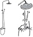 Rozin Chrome Bathroom Rainfall Shower Faucet Set Tub Mixer Tap with Handheld Spray