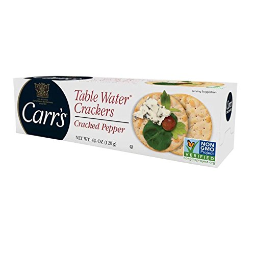 Carr's Table Water Crackers, Cracked Pepper, 4-1/4 Ounce (Pack of 2)