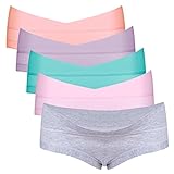 Intimate Portal Women Under the Bump Cotton Maternity Pregnancy Panties Pack 5-Pk Multicolors L
