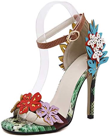 2019 Women Sandals Ankle Buckle Summer Shoes Flower Sexy Stiletto high Heels Party Shoes