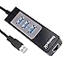 [2-in-1] Inateck 3 Ports USB 3.0 Hub and RJ45 10/100/1000 Gigabit Ethernet Hub Converter LAN Wired Network Adapter with a Built-in 1ft USB 3.0 Cable