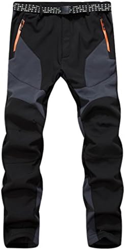 DRACLE Thick Pants for Men,Warm Waterproof Windproof Outdoor Sports Trousers Winter (Gray, M)