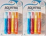 Aquafina Hydrating Lip Balm, Jojoba & Almond Oils, VIT. E, New Flavors- 4 Pack (Lemon Zing, Orange Splash, Berry Loco, Pure Original)