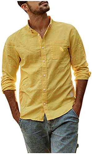 シャツ メンズ Yindaity ボタン付き ｔシャツ 無地 リネン 服 冬 長袖シャツ 速乾 軽薄 ビジネス カジュアル 通学 普段着 シンプル ティーシャツ 日常 通勤 トップス 前開きシャツ 男の子 原宿風 おしゃれ