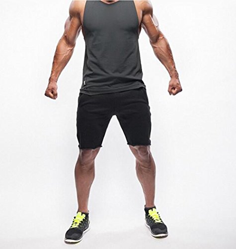 image for BROKIG Men's Fitted Jogging Shorts, Casual Cotton GYM Fitness Bodybuil