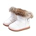 Muxika Winter Baby Girl Cute Waterproof Warm Leather Shoes Martin Boot Outwear (Age:1-2 Years, White)