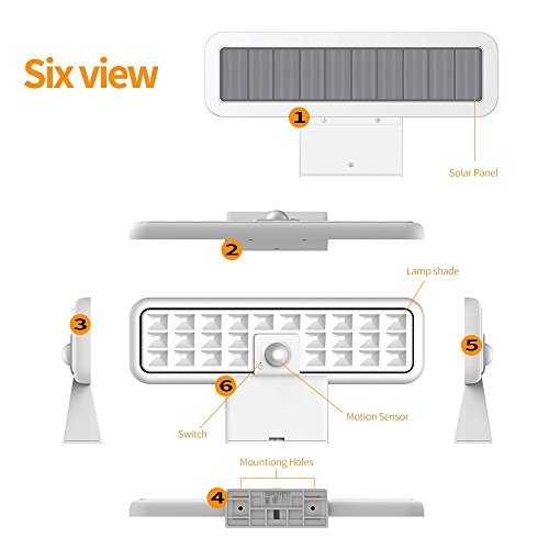 Motion Sensor Garage Light Outdoor,CREATESTAR Solar Waterproof Security Lamp 26 LEDS, 360°Motion Detection, 2 Modes for Patio Yard Garden Lawn Back Door Stair Driveway Pool Fence Porch (Pack of 2) - Thumbnail 5