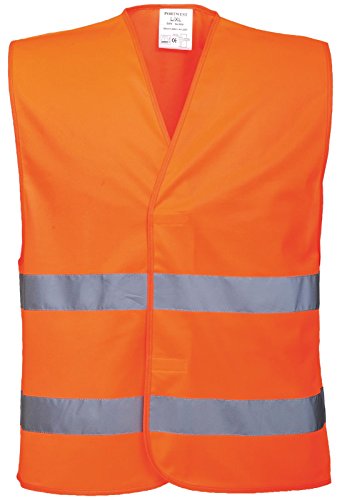 Portwest C474 Zwei Reflex-Streifen Warnschutzweste Grosszuegige Passform Bahn