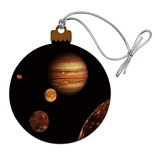 Graphics and More Planet Jupiter With Io Europa Ganymede and Callisto Moons Space Wood Christmas Tree Holiday Ornament
