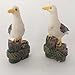 FUNSHOWCASE 2 Dockside Seagulls Standing on Pier Stake Statue Landscape Aquarium Terrariums Miniature Garden Fairy Gardens Doll House Cake Topper Resin Decoration