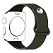 Band for Apple Watch 38mm, Guangzhi New Design (Metal Tuck Clasp Ouside/Correct Wearing Way in 4th Image) Soft Silicone Sport Strap Band for iWatch Series 1/2/3, Sport, Edition,38mm,Dark Olive