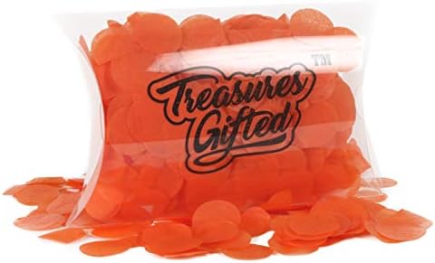 Orange Tissue Paper Circle Confetti 1 Inch Large Dots Table Sprinkles Woodland Party Supplies for Graduation Little Pumpkin Baby Shower Halloween Birthday Party Decorations