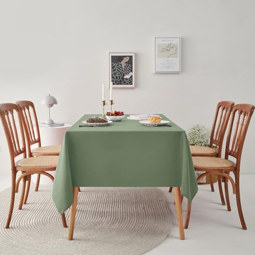 Romanstile Green Table Cloth Wipe Clean Rectangular 140x200 cm, Wipeable water resistant Tablecloth,Dining Table Cover for Kitchen Outdoor Garden Table,decorations for Sommer Spring,55x78 inch