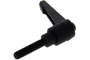 Othmro 1Pcs Clamping Lever Handle M6 Thread Push Button Ratchet Lever, Aluminum Alloy Adjustable Push Button Locking Handle with Male Threaded Stud M6*25mm Black