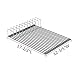 SANNO Roll-Up Dish Drying Rack Multipurpose Over The Sink Dish Rack with Lid Organizer, Plate Rack Lid Holder,Fruits and Vegetable Drainer Rack - Silicone Covered Stainless Steel