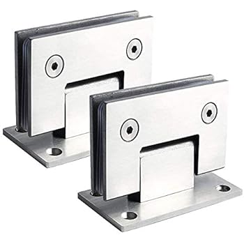 Set Of 2 Nuzamas Frameless Glass Door Hinges Brackets To Wall