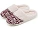 HomeTop Women's Faux Cashmere Knitted Fleece Lined Slip-On Memory Foam Clog Slippers Indoor/Outdoor