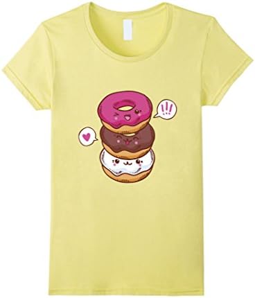 Womens Cute Kawaii Cheerleading Team Donut T-Shirt Medium Lemon