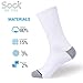 SockMeOne | Mens 10 Pack of White Crew Socks. Moisture, White, Size Medium