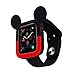 Yu store Lovely Cartoon Mouse Ears TPU Protective Cover for I Watch 40mm and 44mm, Soft Silicone Protector Bumper Frame Protective Double Color Case for iWatch Series 4 Girls Boys (Red, 44MM)