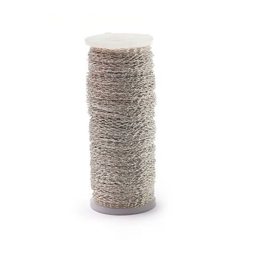 Smithers Oasis Silver Bullion (28 Gauge Crimped Wire) 820ft/250m Lawn Garden, White