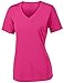 Women's Athletic All Sport V-Neck Tee Shirt in 12 Colors,Medium,Pink Raspberry