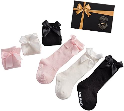 Baby Girl Dress Socks โ Knee High Socks For Toddler Kids Non Skid Sock 6 pairks (Assorted colors, S fit 6-18M)
