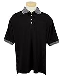 Men's 100% Cotton Short Sleeve Jacquard Pique Knit Polo Shirt (7 Color, XS-6XLT)