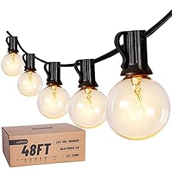 addlon Outdoor String Lights, 48FT G40 Globe Patio