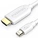 Mini DisplayPort to HDMI (6 FT), Fosmon Mini DP (Thunderbolt Port Compatible) to HDMI Cable Adapter For Surface Pro, MacBook Pro, iMac, Mac Mini - Gold Plated (White) primary