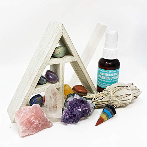 15 pcs Chakra Crystal Healing Kit! / Lot of Chakra tumbles, Amethyst Cluster, Raw Stones, Sage, Meditation Spray + More… - Image 4