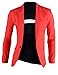 XQS Men's Casual One-Button Solid Modern-Fit Blazer Suit Jacket