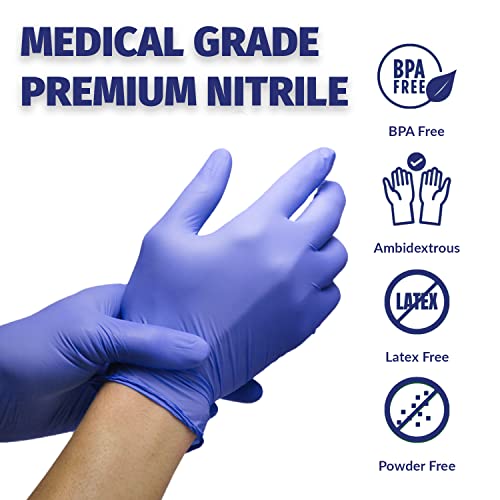 (1000) Klex Nitrile Exam Gloves Medical Grade, Powder Free, Rubber