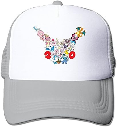 2016 Latest Adult Unisex Pokemon 20th Anniversary 100% Nylon Mesh Caps One Size Fits Most Adjustable Mesh Hats