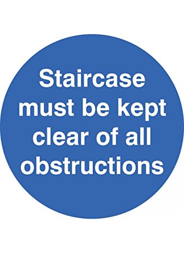 Caledonia Signs 58804 Staircase Must Be Kept Clear Floor Graphic Label, 400 mm Diameter